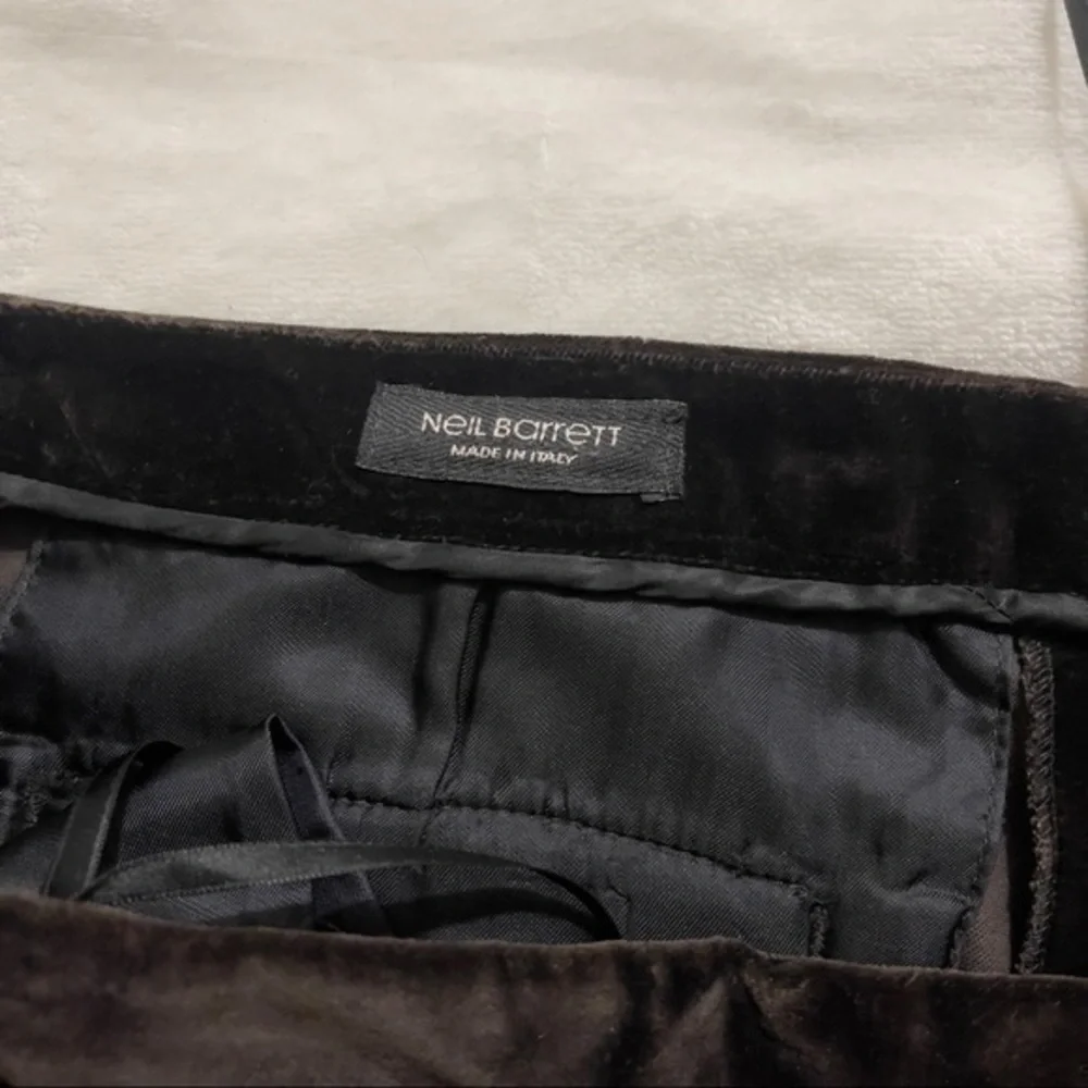 Neil Barrett Womens Dark Brown Velvet Pants Size 44 Italy